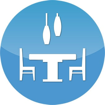 restaurant icon table and chair