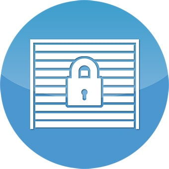 storage garage with lock icon