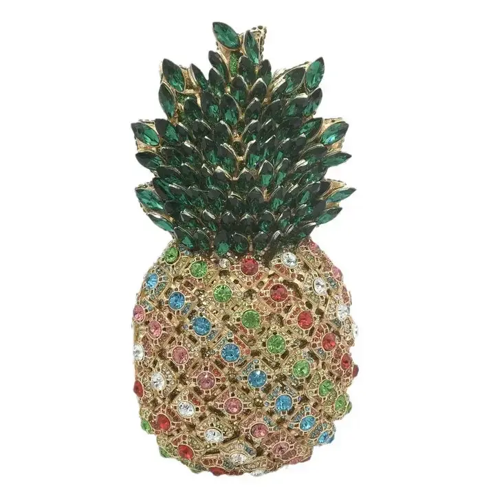 Boutique De FGG (in stock) Pineapple Evening Bags and Clutches for Women Crystal