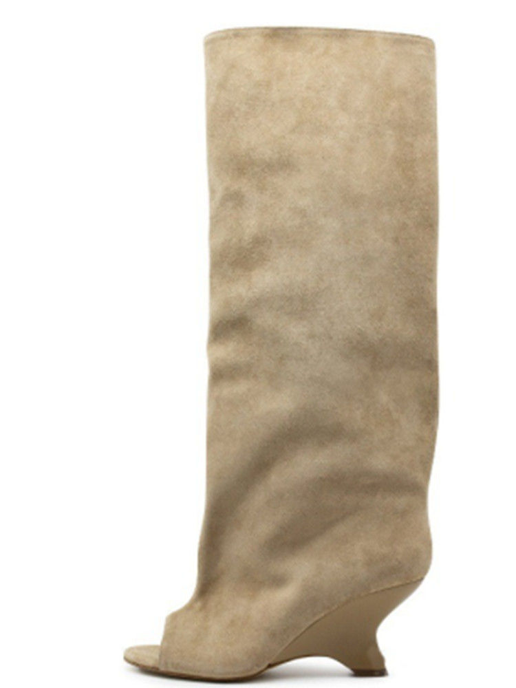 Unique Knee Length Wide Tube Boots