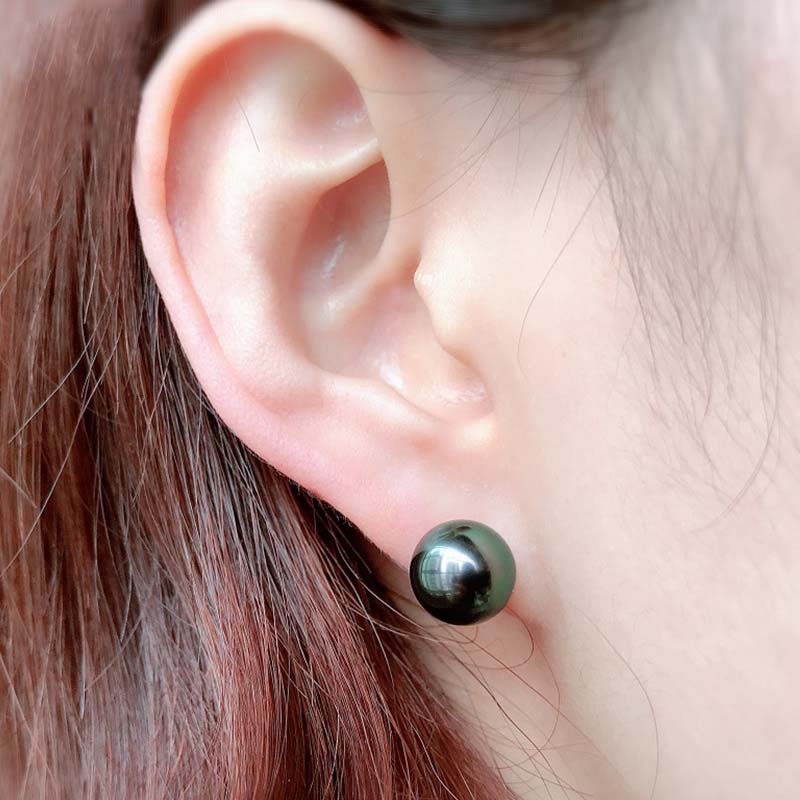 Real Sea Water Tahitain Pearl Earrings For Women,Wedding Big Pearl Earrings 18K 