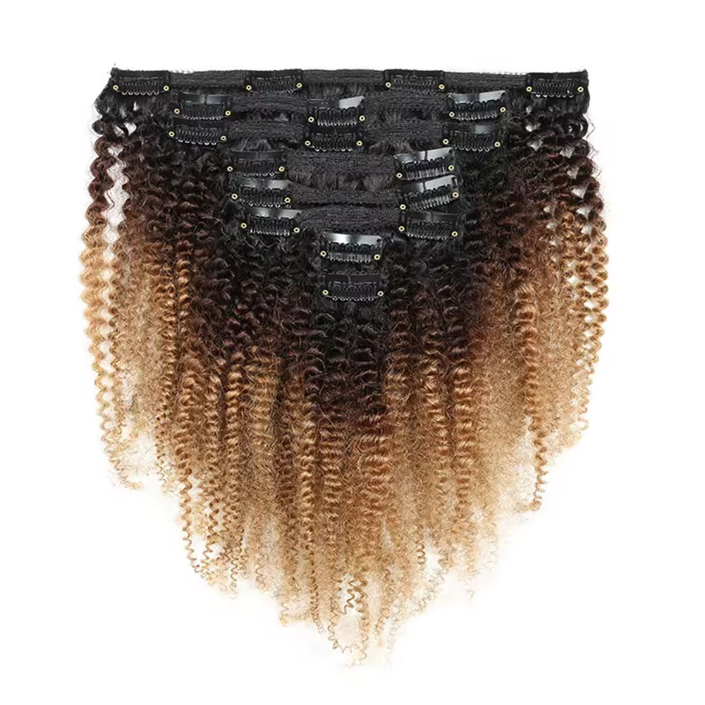 Afro Curly Clip-In Human Remy Hair Extensions 10-24 Inch Afro Kinky Textured Hai