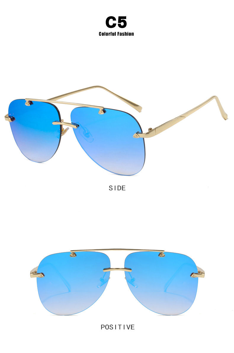 Fashion Pilot Sunglasses Women Oversized Luxury Metal Sun Glasses For Female Coo
