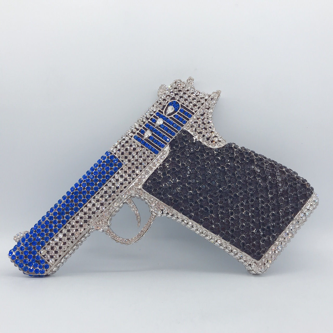 Pistol Gun Shape Drip Rhinestone Bridal Evening Bag Luxury Clutch Bag Purse for