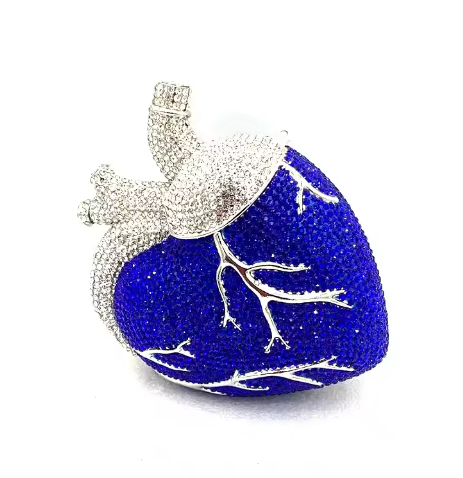 XIYUAN Red Heart Shaped Rhinestone Evening Bag Women Luxury Unique Wedding Party