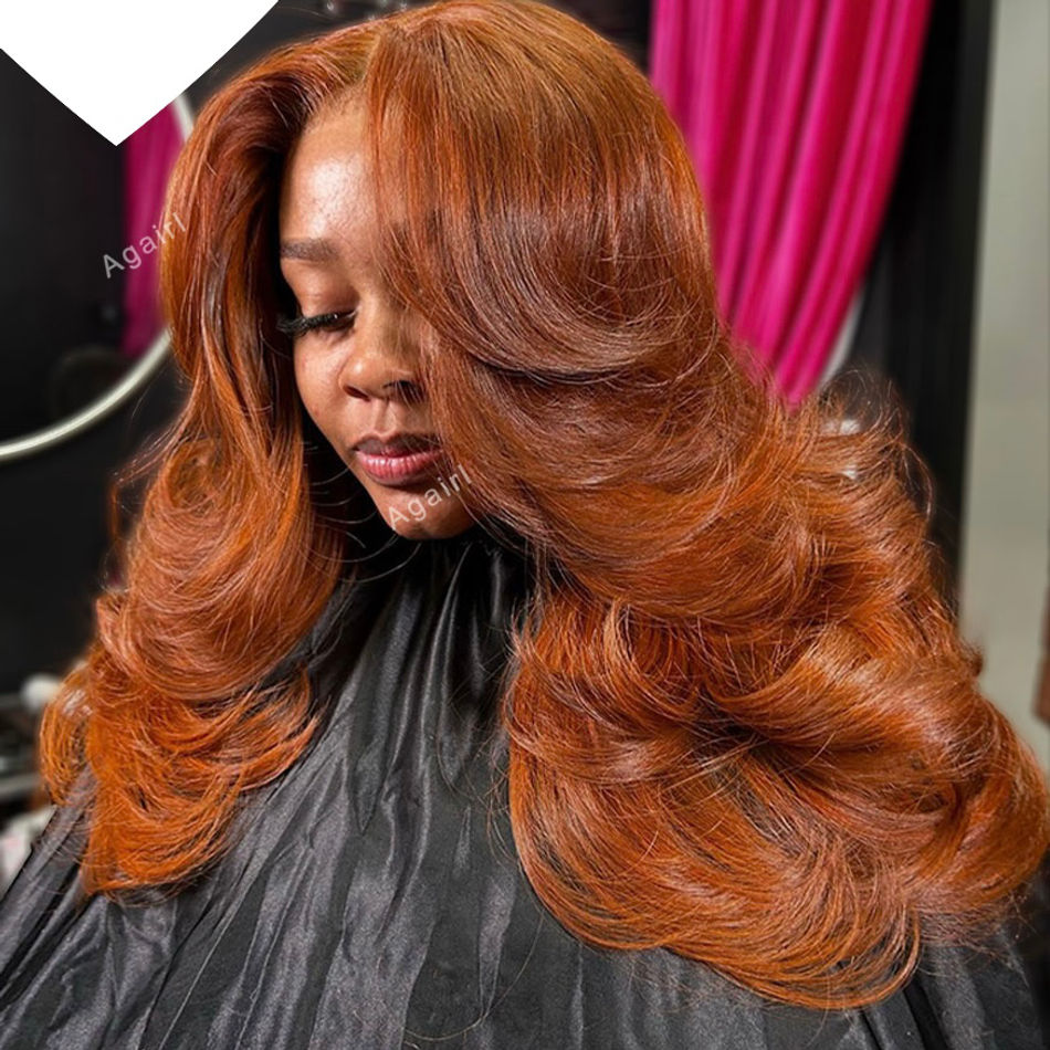 Reddish Brown 200 Density 13x6 13x4 Transparent Lace Front Wigs Human Hair PrePl