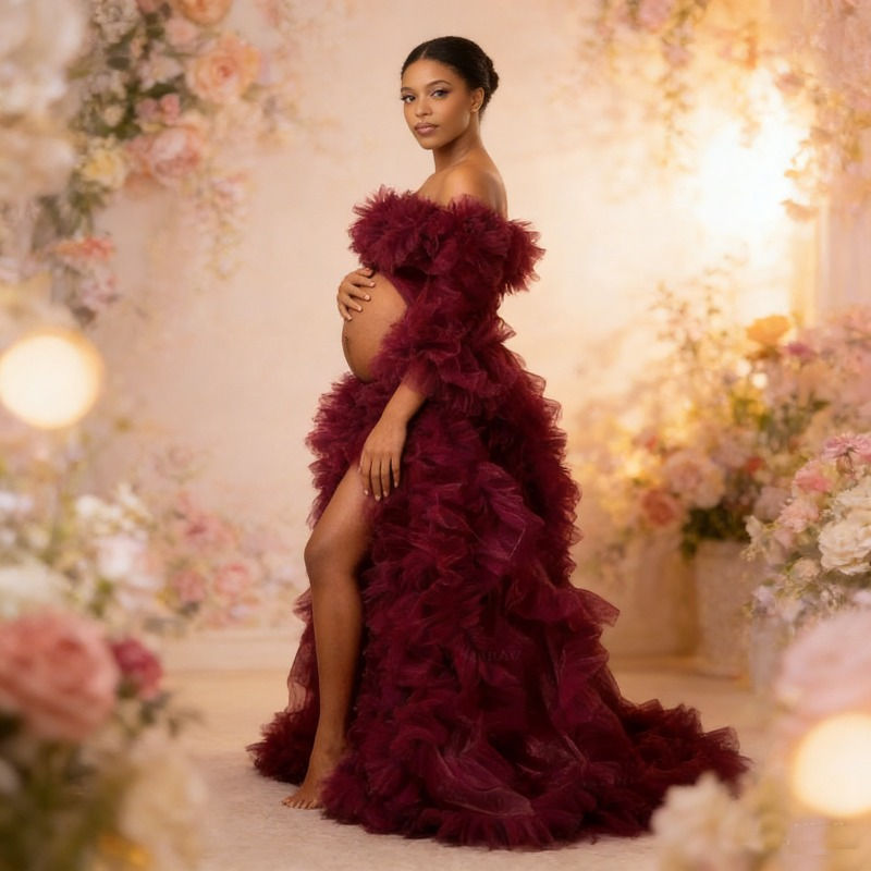 Pregnancy Photography Tulle Bathrobe Dress - Custom
