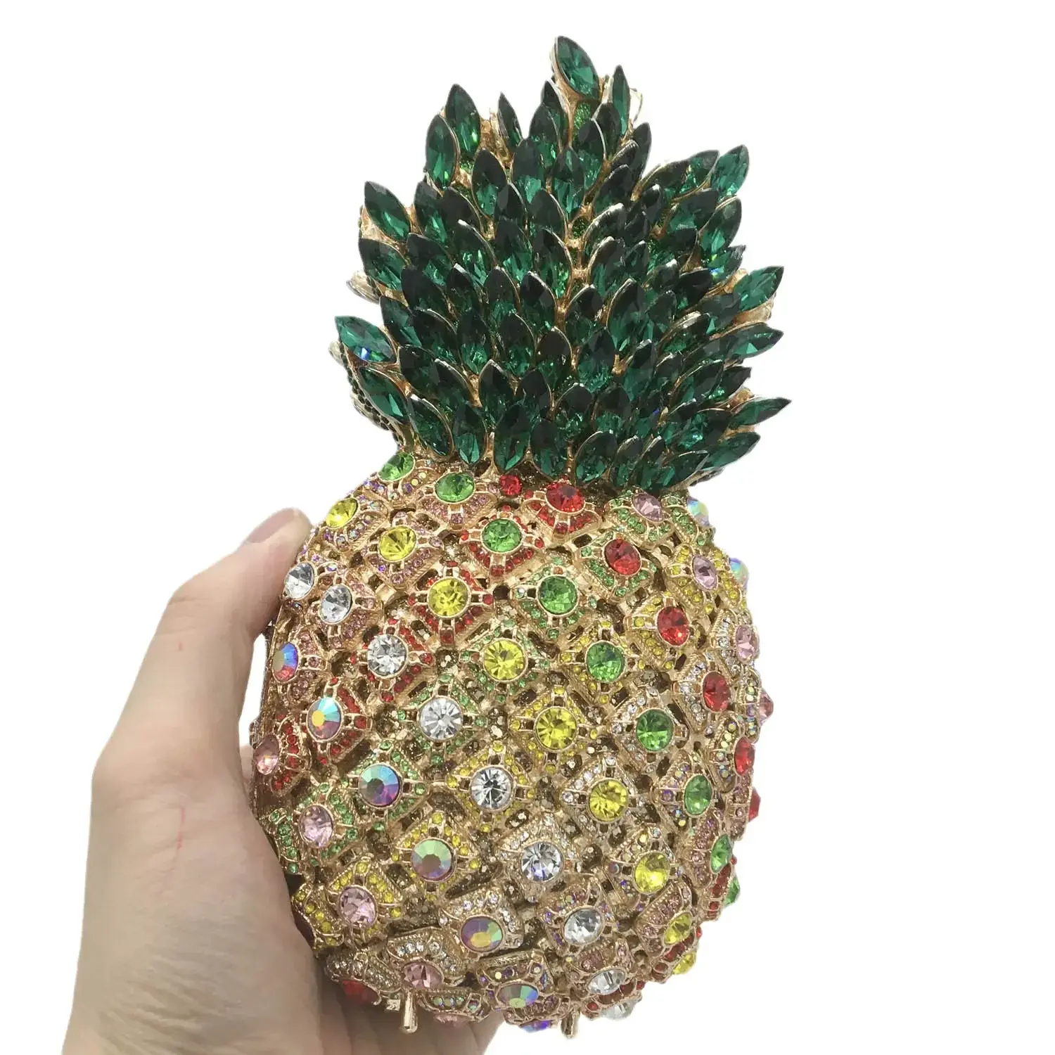Boutique De FGG (in stock) Pineapple Evening Bags and Clutches for Women Crystal