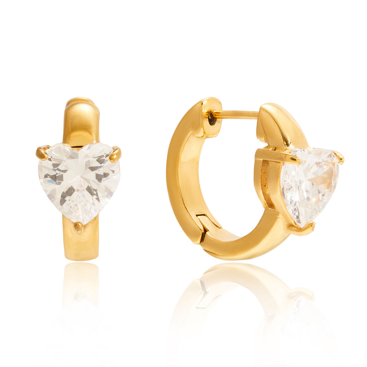 Inlay Droplet Shaped Crystal 18K Gold Color PlatedEarring