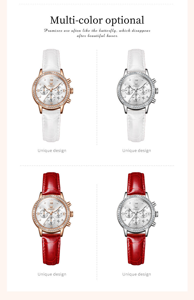 OLEVS 9933 Women' Watches Luxury Brand Diamond Quartz Wristwatch Waterproof Lumi