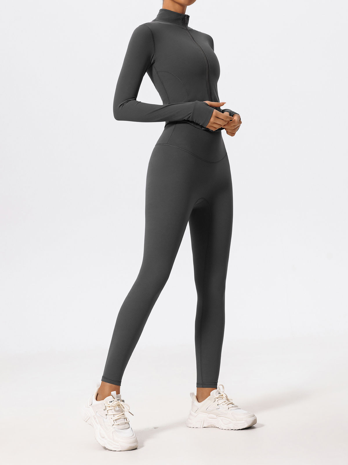 Hearuisavy Summer Ultra-Soft Fabrics 2Pcs Long Sleeve Gym Set Women Quick-Dry Yo