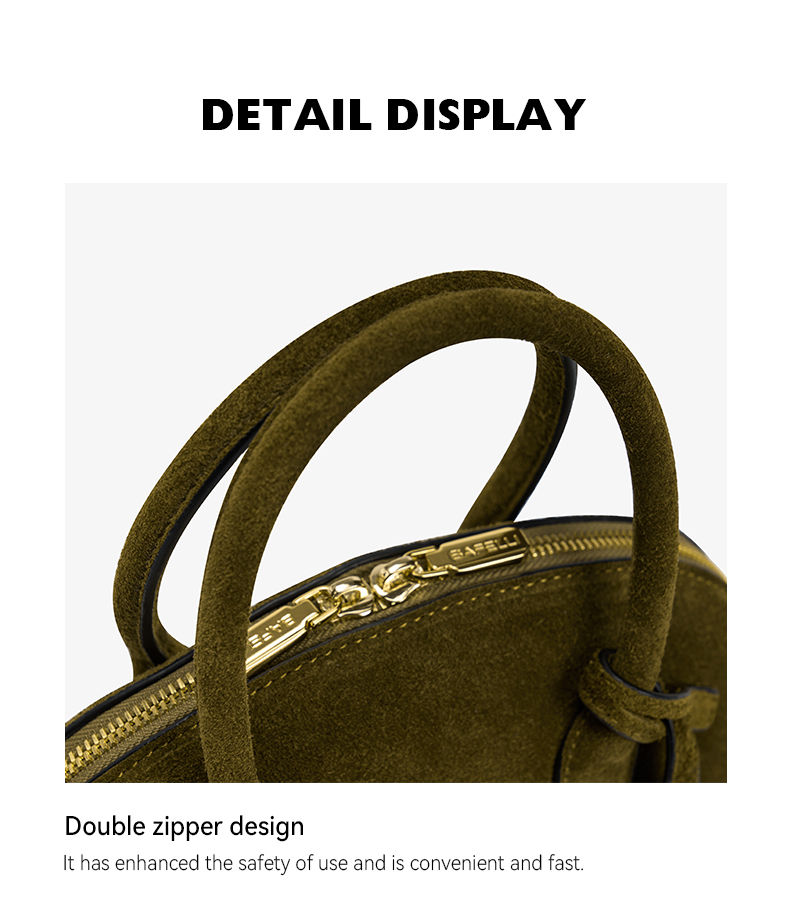 Luxury Velvet Shine Bowling Bag, Premium Genuine Leather Crossbody Purse for Wom