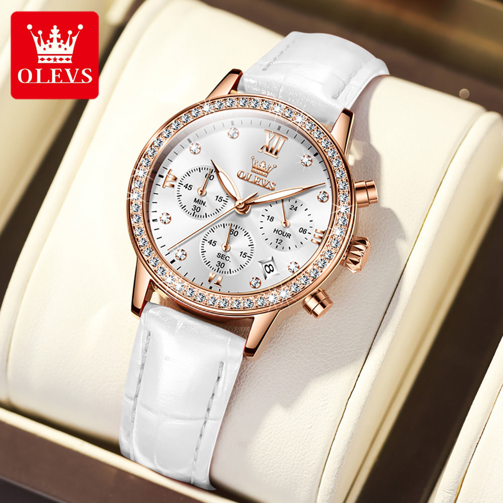 OLEVS 9933 Women' Watches Luxury Brand Diamond Quartz Wristwatch Waterproof Lumi