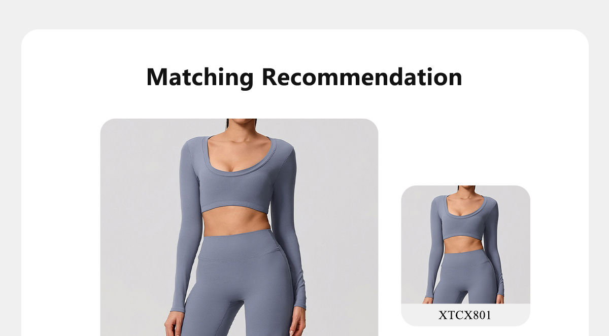 Hearuisavy Sports Set 2Pcs Women's  Long Sleeve Backless Fitted Fitness Top Push