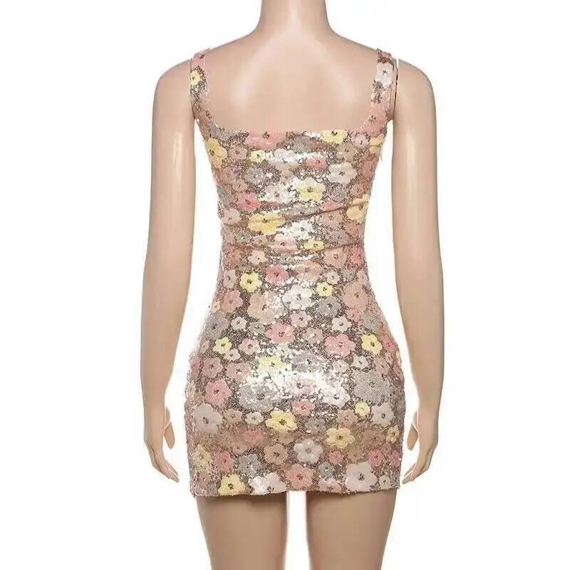 Daisy Floral Sequin Mini Dress