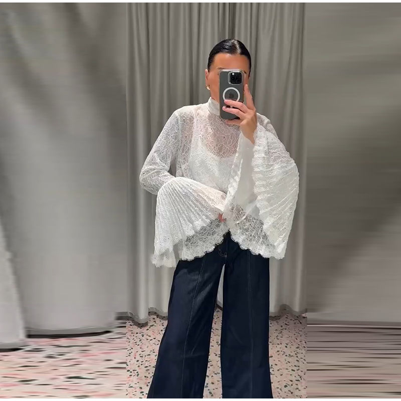 Lace Bell Sleeve Top