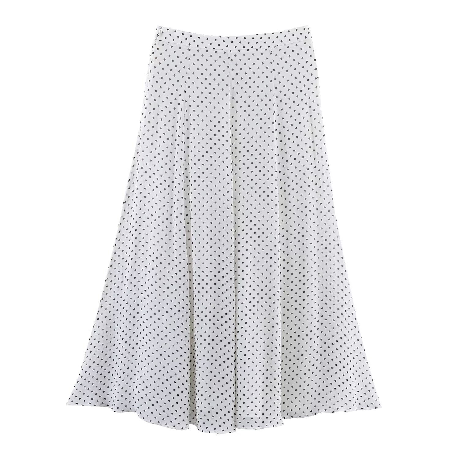 Vintage Chiffon Polka Dot Bow Tie Skirt Set
