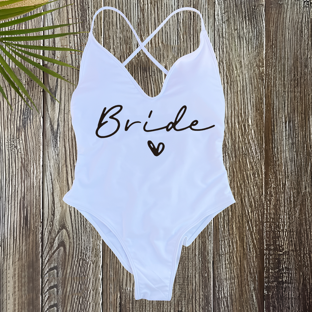 Sexy Padded One Piece Swimsuit Women Team Bride Swimwear Bikini Summer Bathing S