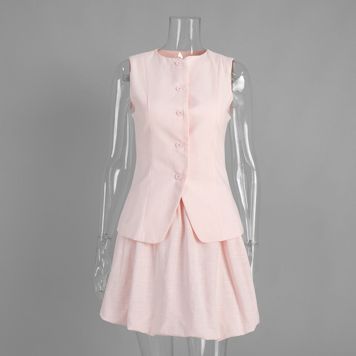 TARUXY Female Vest Skirt Set Summer Commute Dating Elegant Vest Flower Bud Style