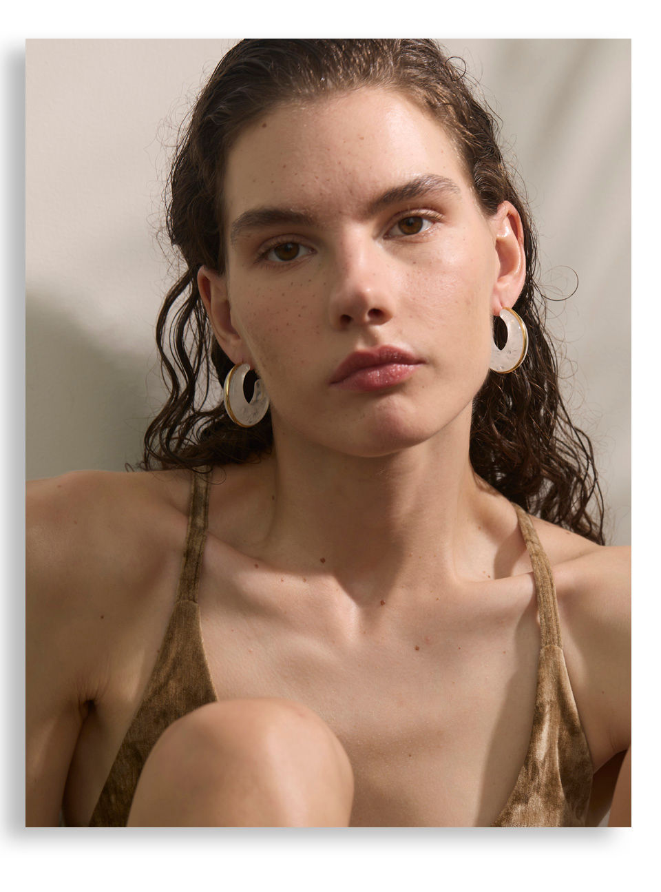 Yhpup White Green Black Pink Brown Acetate Acrylic Chunky Hoop Earrings Daily St