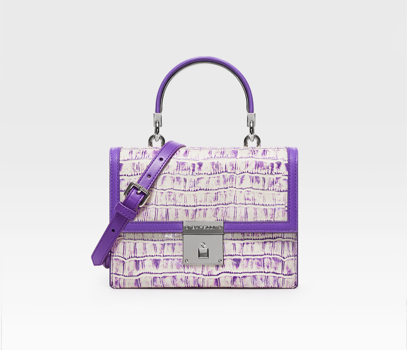 BAFELLI K Gold Series violette Echtleder-Abendtasche