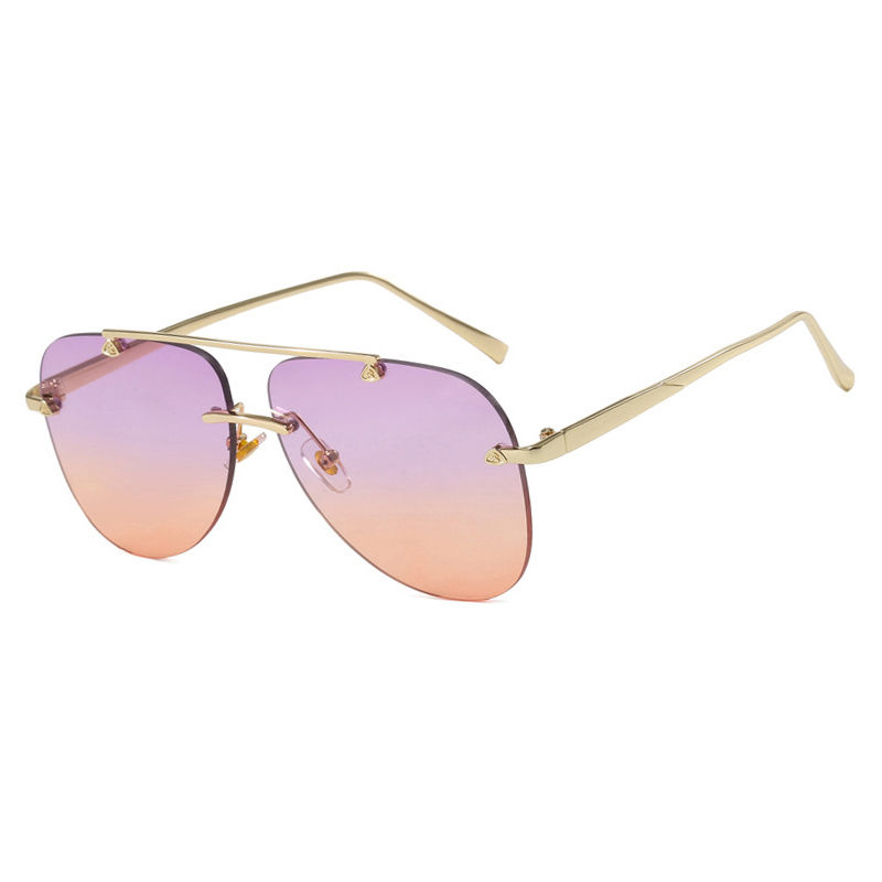 Fashion Pilot Sunglasses Women Oversized Luxury Metal Sun Glasses For Female Coo