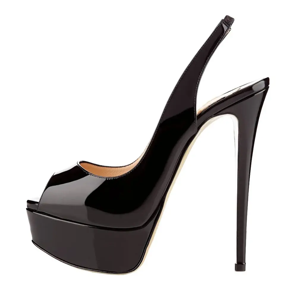 Plateau-High-Heels mit Krokodilmuster und offener Spitze