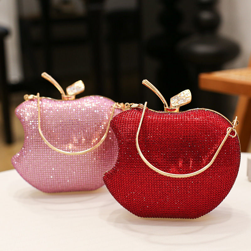 Popular handbag Apple evening bag Highlight diamond chain bag