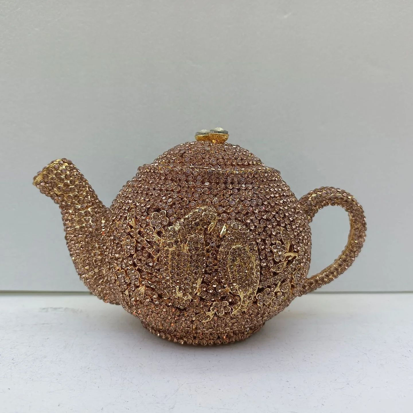 Teapot Shaped Rhinestones Evening Bag