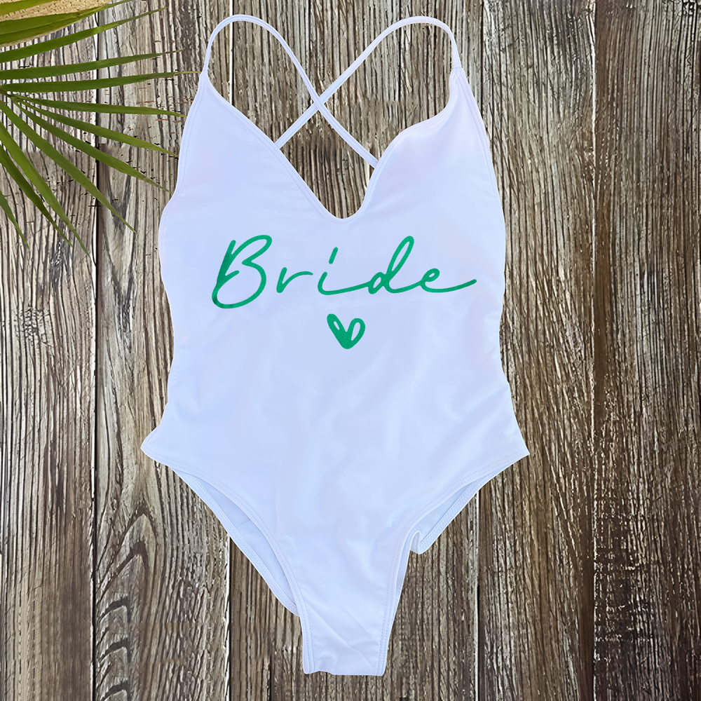 Sexy Padded One Piece Swimsuit Women Team Bride Swimwear Bikini Summer Bathing S
