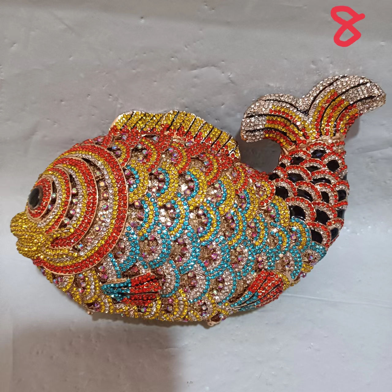 Fish Shape Rhinestones Evening Bag