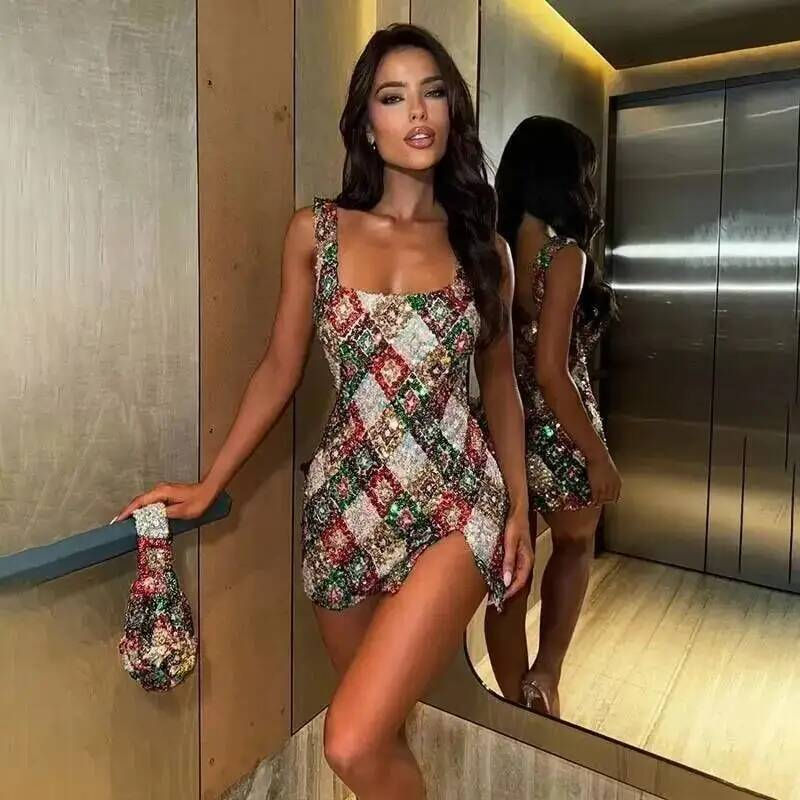 Daisy Floral Sequin Mini Dress