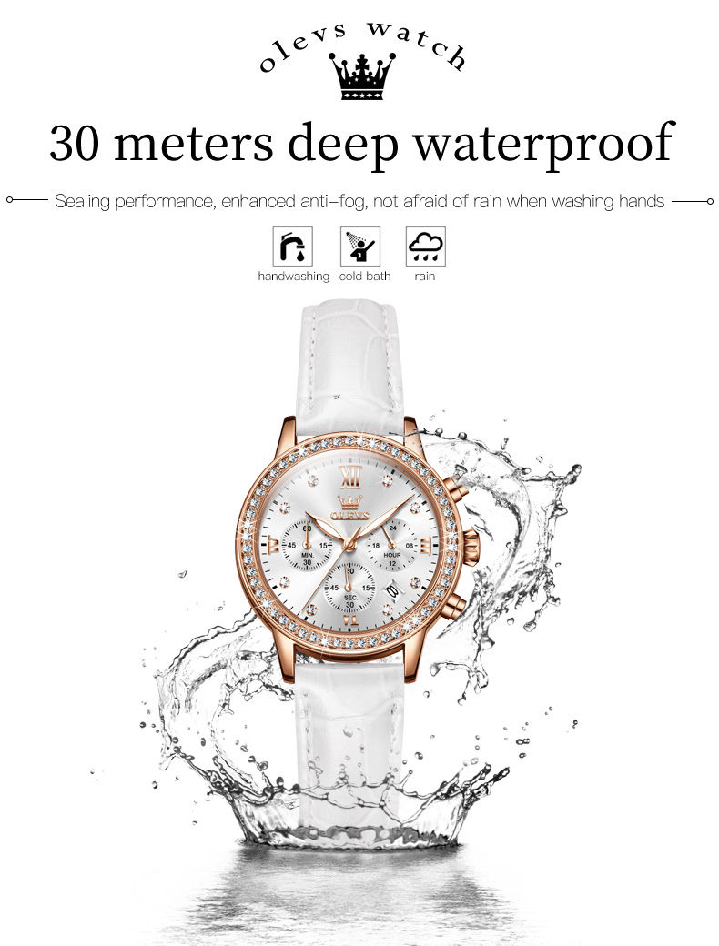 OLEVS 9933 Women' Watches Luxury Brand Diamond Quartz Wristwatch Waterproof Lumi