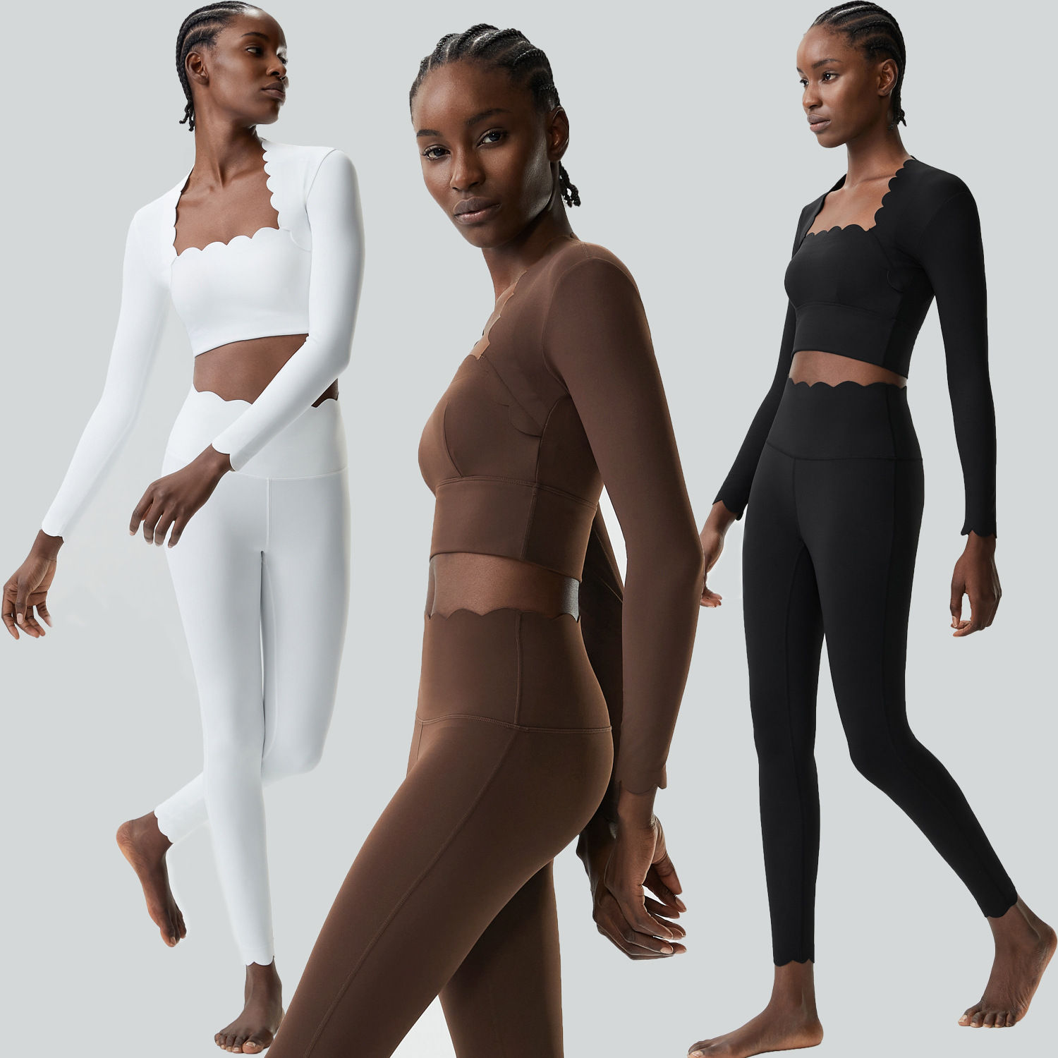 Scalloped Edged Two Pieces Fitness Set