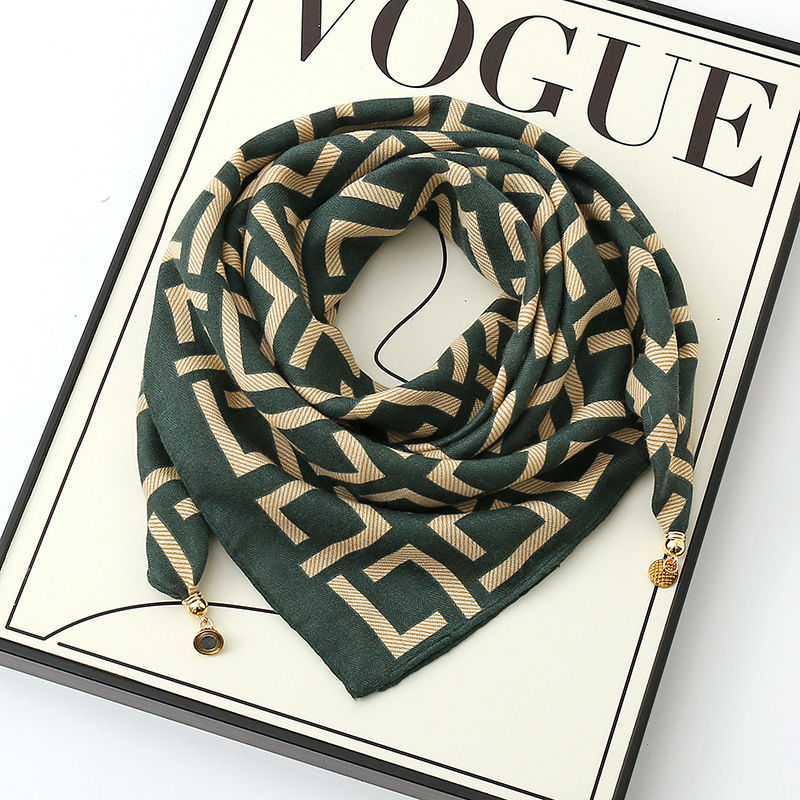 Silk Print Square Scarf - Multi patterns