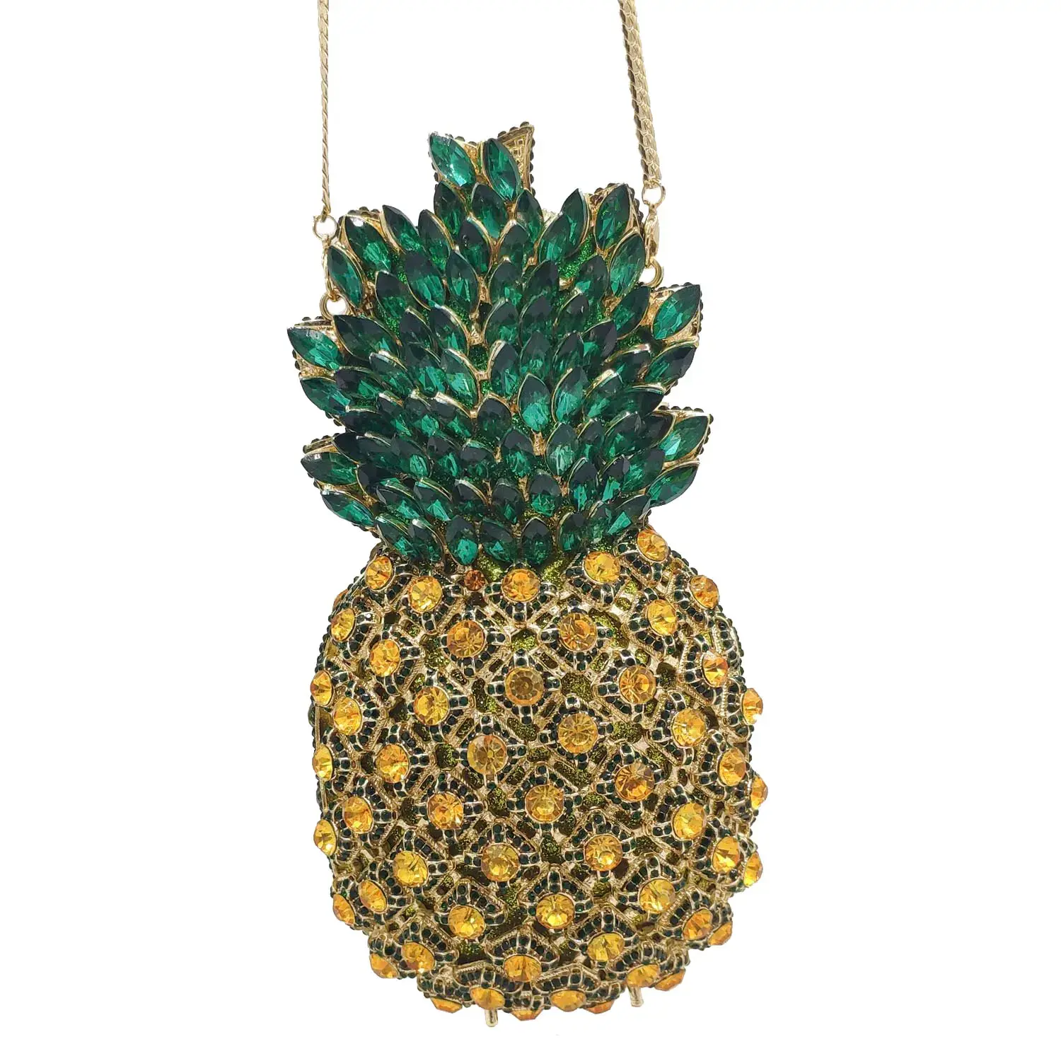 Boutique De FGG (in stock) Pineapple Evening Bags and Clutches for Women Crystal