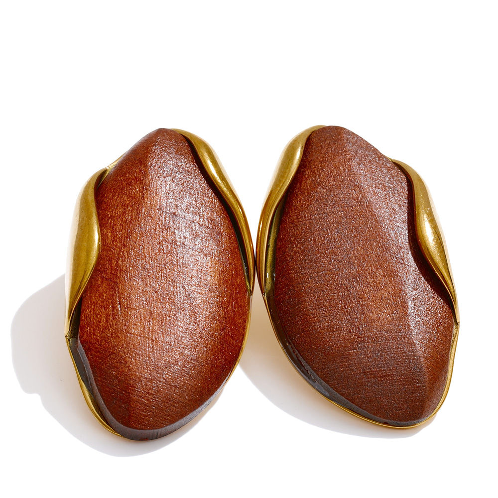 oblong Resin Geometric Stud Earrings f