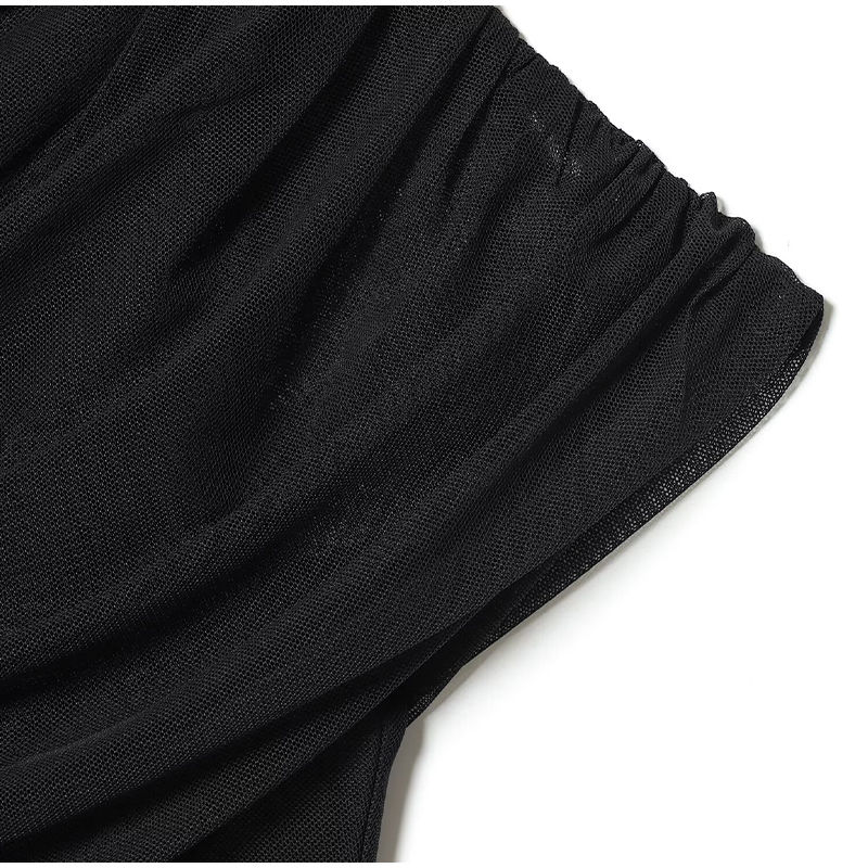 Patchwork Women's Dress Stacked Decorative Cinched Waist Dresses Female Slimming