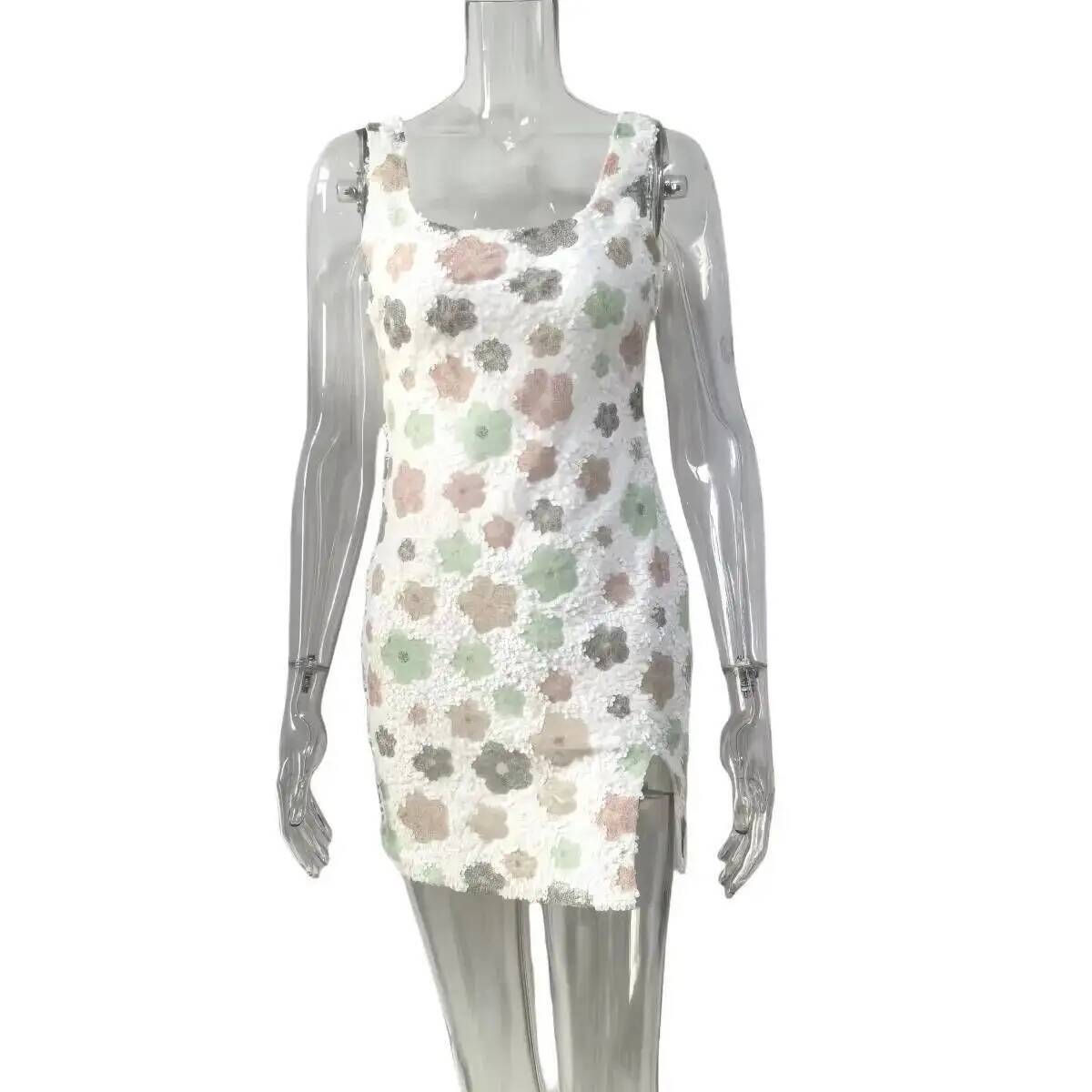 Daisy Floral Sequin Mini Dress
