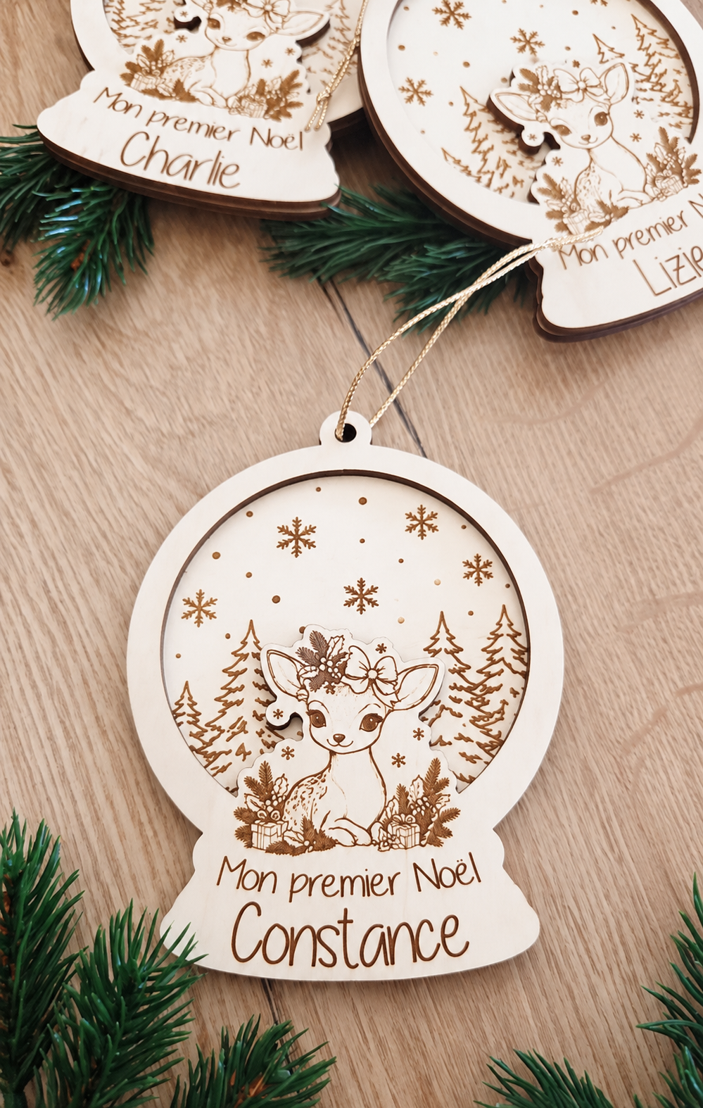 Boule à neige de Noël - Biche