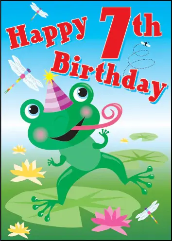 7th Birthday Greetings Card