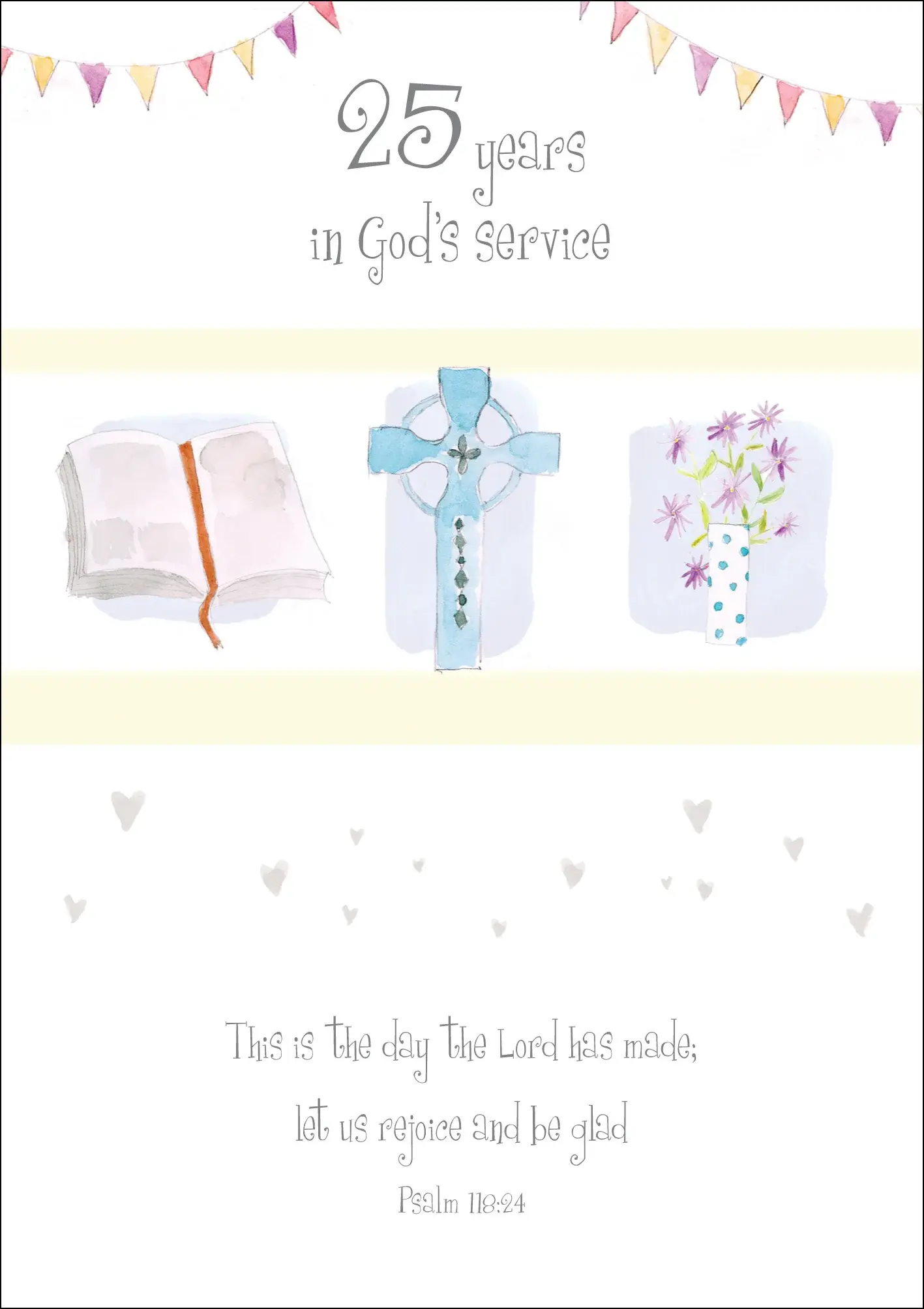 25 Years in God's Service Greetings Card