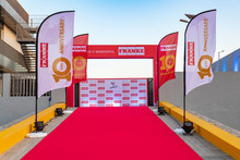 A grand entrance arch for corporate event