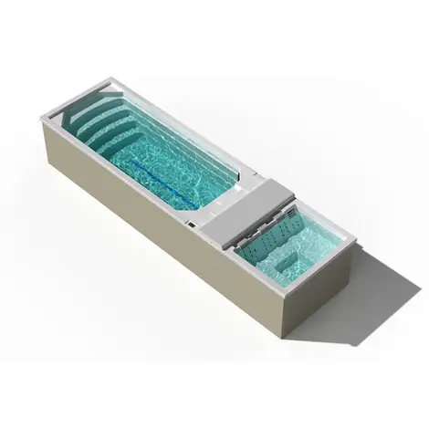Timax SLS 8420 Inground Dual Swim Spa mit Whirlpoolbereich, bodenbündig im Garten integriert