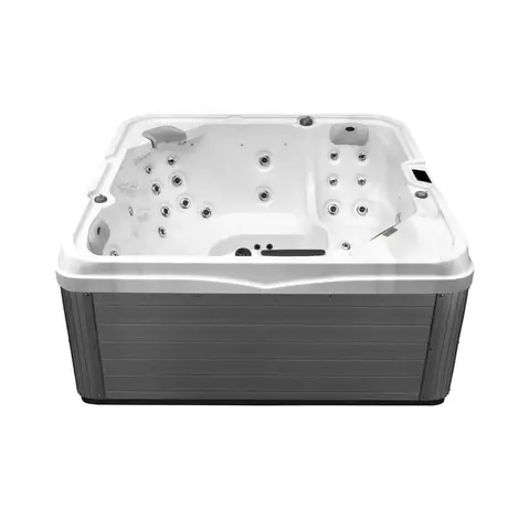 Timax SLW 510 – Luxus 5-Personen Whirlpool mit 43 Timax Jets, Aromatherapie, Farblichttherapie und beleuchtetem Wasserfall. Perfekt für Wellness Zuhause im Garten oder Innenbereich.