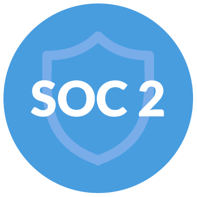 SOC 2 logo within a blue circle for security and compliance, trustworthy. Anotag.ai