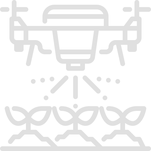 White drone icon on black background, technology concept, aerial photography, Anotag.ai