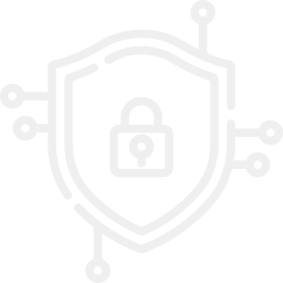 White shield icon with lock representing data protection and security Anotag.ai