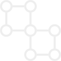 White connected dots and lines representing a network diagram on black background.