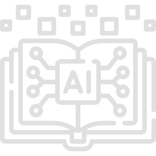 White AI logo with connected squares on black background. Anotag.ai